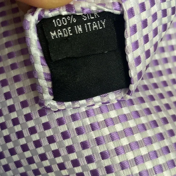 Paul Smith Silk Necktie Purple Lilac Luxury Microcheck  silk made in Italy - Picture 4 of 5